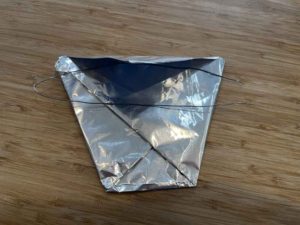 wire on tin foil container for water drinking